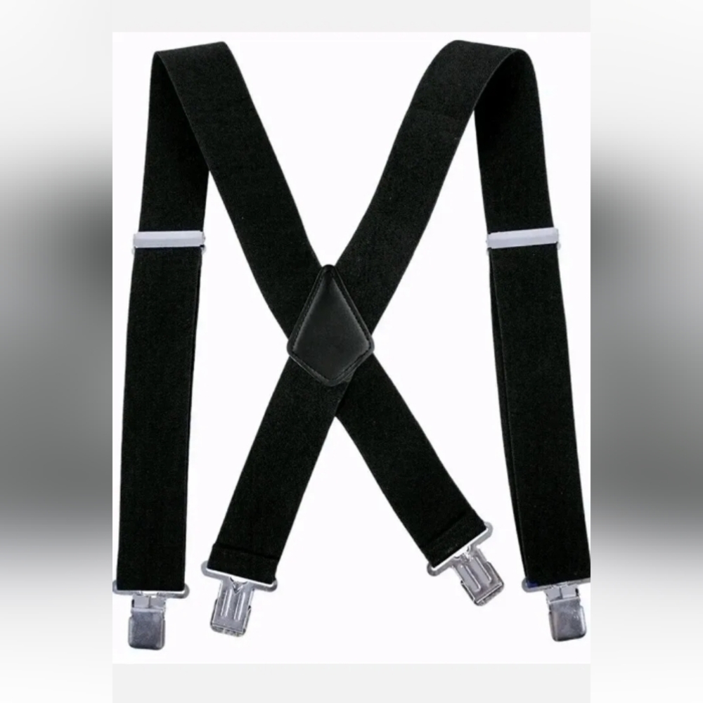 New Halloween Costume Nerd Dork Geek Glasses Black Suspenders Red Bow Tie - Picture 4 of 6